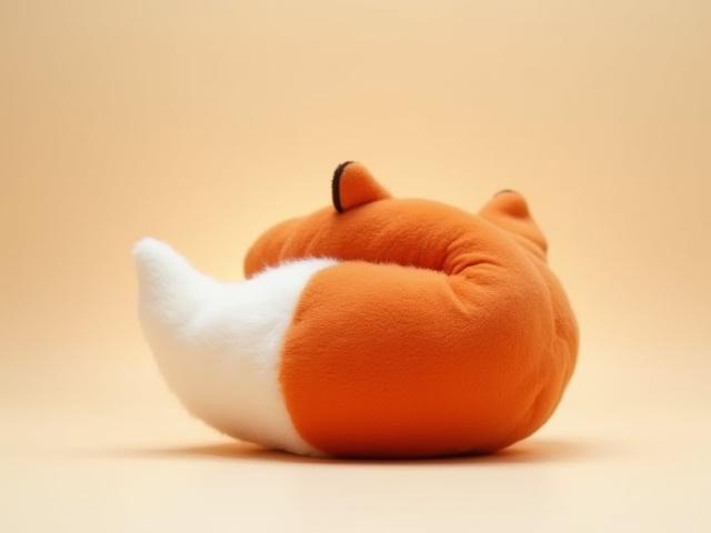 狐の尻尾を模した柔らかいぬいぐるみのおもちゃ